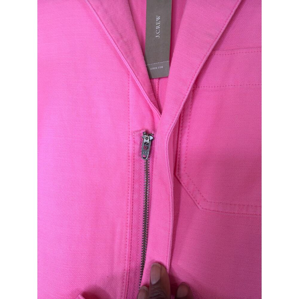J.Crew Garment Dyed Coverall Jumpsuit Azalea Pink Belted NWT Size 0 - Picture 7 of 10